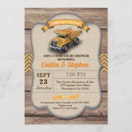 Lastbil barnduschinbjudan. Vintage Inbjudningar