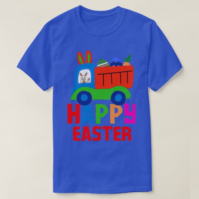 Lastbil Bunny Cute Påskhare Riding Cute Monster T Shirt (Design framsida)