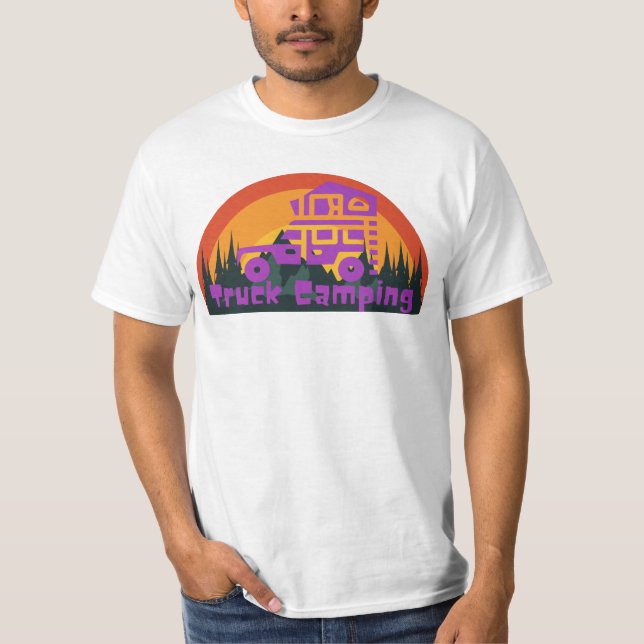 Lastbil Camping T Shirt (Framsida)