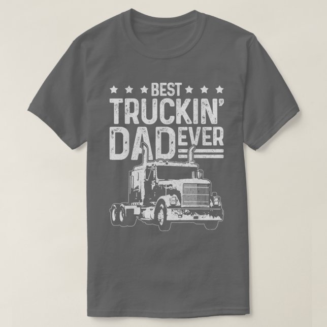 Lastbil-chauffören Best Truckin Pappa någonsin fun T Shirt (Design framsida)