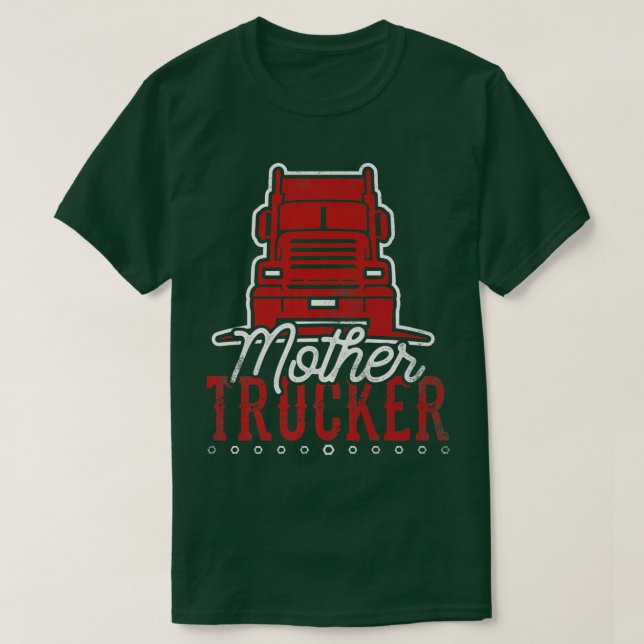 Lastbil-chauffören Mor Trucker 18 Wheeler Big Rig T Shirt (Design framsida)
