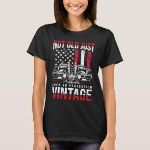 Lastbil-chaufförer oss Flagga Trucking Big Rig Old T Shirt