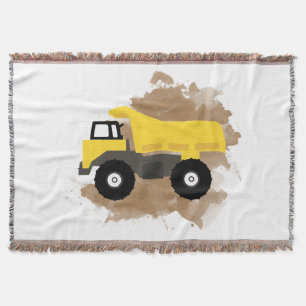 Lastbil Construction Fordon Lera Watercolor Filt