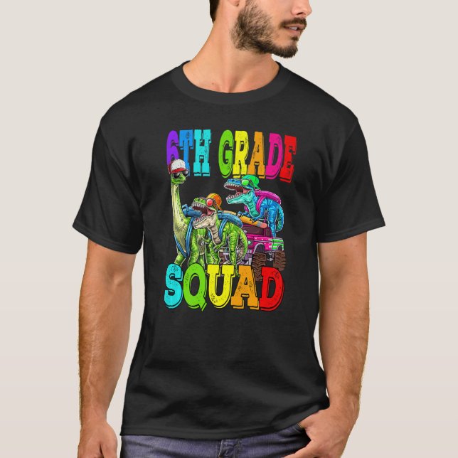 Lastbil Dinosaur från 6e på Klass-torget T Shirt (Framsida)