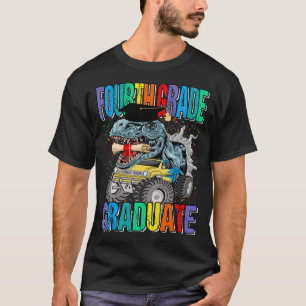Lastbil Dinosaur T-rex vid fjärde Klass-monstern v T Shirt