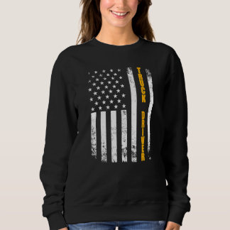 Lastbil Driver American Flagga Usa Semi Trailer Vi T Shirt