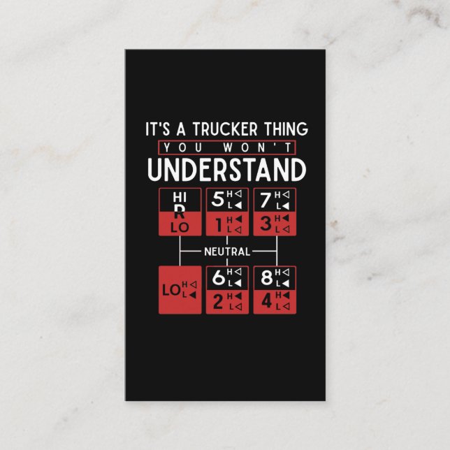 Lastbil Driver Funny Trucker Sstickande Visitkort (Framsida)