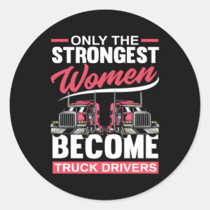 Lastbil Driver Lastbil Trucker Runt Klistermärke