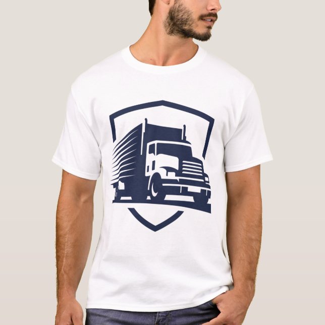 Lastbil Driver Logotyp T-Shirt (Framsida)
