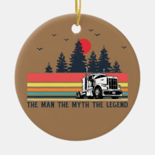 Lastbil Driver Mechanic Pappa Trucker Lastbil Far Julgransprydnad Keramik