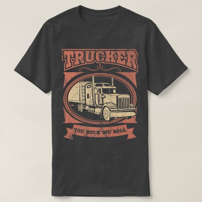 Lastbil Driver Trucker Big Rig Lastbil DU STEN WE  T Shirt (Design framsida)