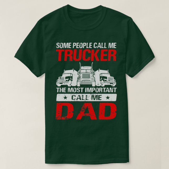 Lastbil Driver Trucker pappa Lastbil Trucker Pappa T Shirt (Design framsida)