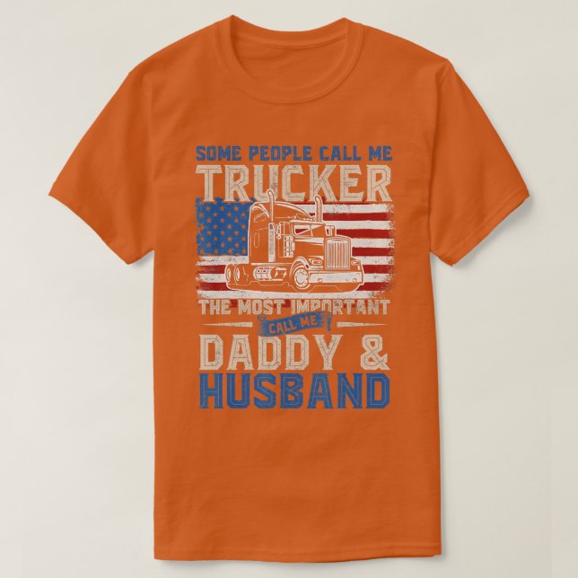Lastbil Driver Trucker pappa Make US Flagga T Shirt (Design framsida)