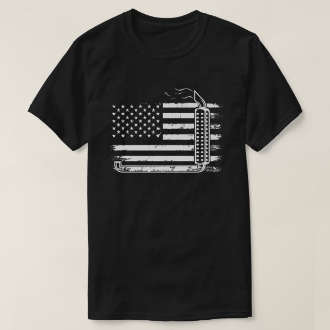 Lastbil Driver USA American Flagga Trucker Smoke S T Shirt (Design framsida)