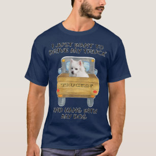 Lastbil Driving Hund American Eskimo Hund T Shirt