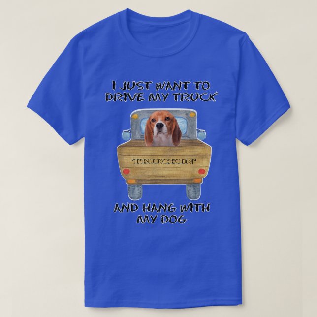 Lastbil Driving Hund Beagle T Shirt (Design framsida)