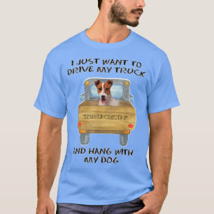 Lastbil Driving Hund Jack Russell T Shirt