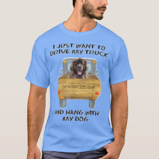 Lastbil Driving Hund Leonberger T Shirt