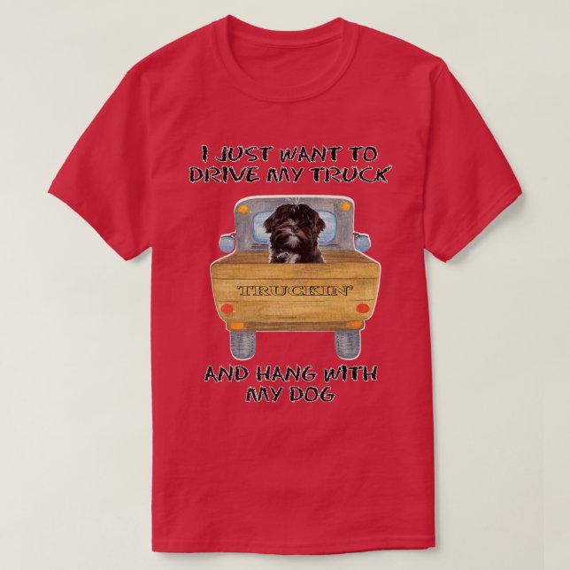 Lastbil Driving Hund Lhasa Apso T Shirt (Design framsida)