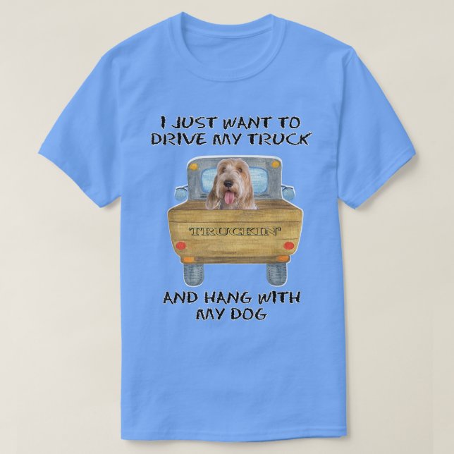 Lastbil Driving Hund Petits Bassets Griffons Vende T Shirt (Design framsida)