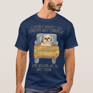 Lastbil Driving Hund Shih Tzu T Shirt