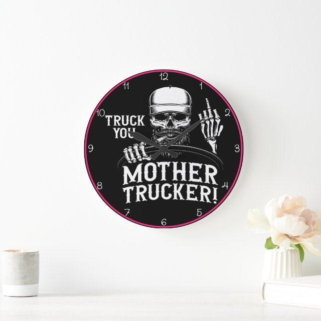 Lastbil Du Mor Trucker Skull! Stor Klocka (Hem)