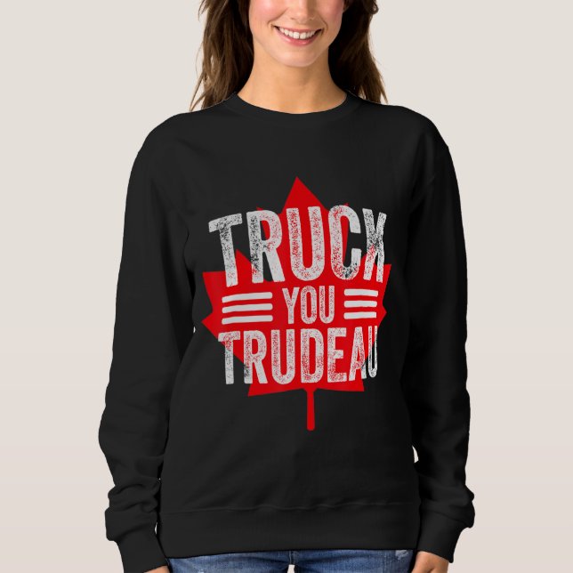 Lastbil du Trudeau I stöder Freedom Convoy 2022 US T Shirt (Framsida)