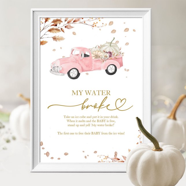Lastbil Fall Flicka Baby Shower Mitt Vatten Bröt S Poster (Skapare uppladdad)