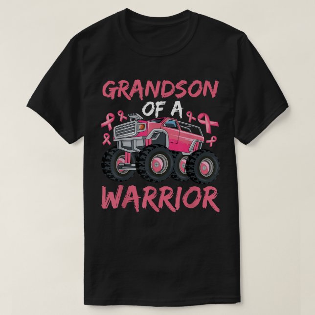 Lastbil Farson till Warrior Breast Cancer Rosa Rib T Shirt (Design framsida)