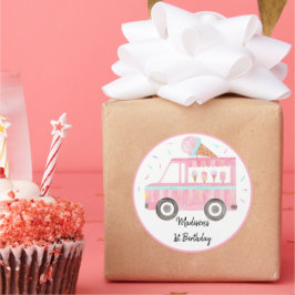 Lastbil födelsedag i modern isgram runt klistermärke