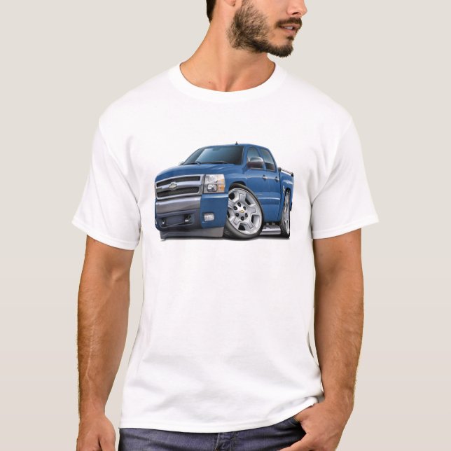 Lastbil för Chevy Silverado Dualcab blåttgranit Tröja (Framsida)