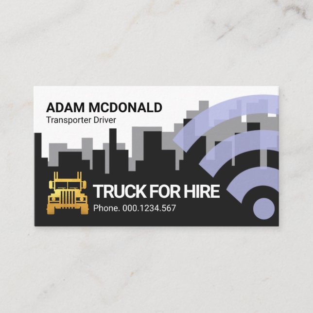 Lastbil för sökning efter hyra för CB-radioband Visitkort (Framsida)