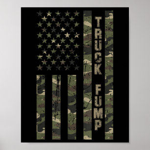 Lastbil Fump United Stater Distress Camo W USA Poster