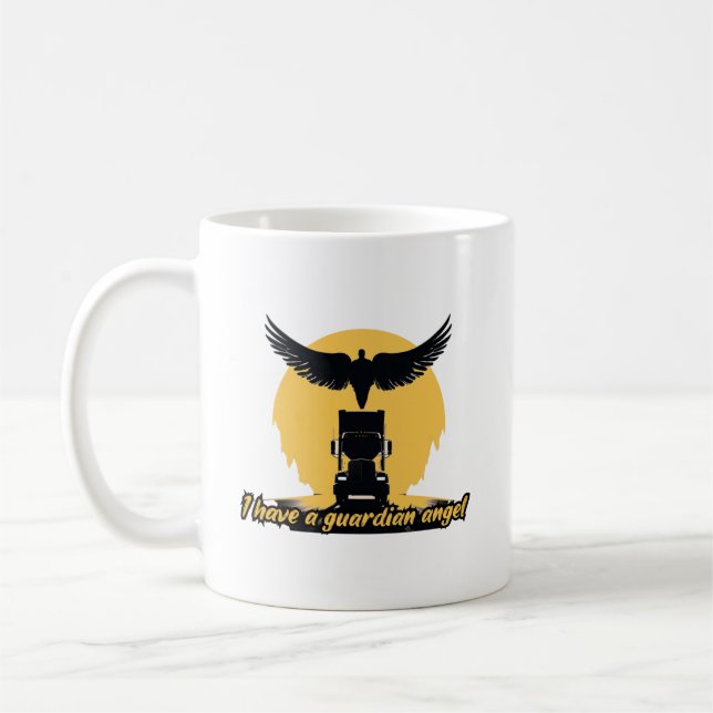 Lastbil Guardian Angel Protection Faith Road Journ Kaffemugg (Vänster)