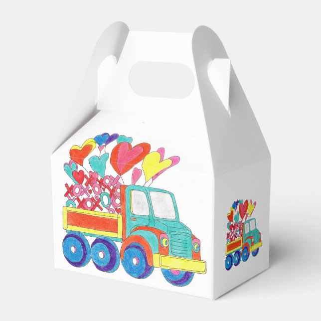 Lastbil-hearter för favoritruta presentaskar (Framsidan Sidan)