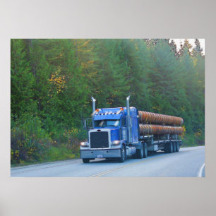 Lastbil Highway Driving Art. Poster