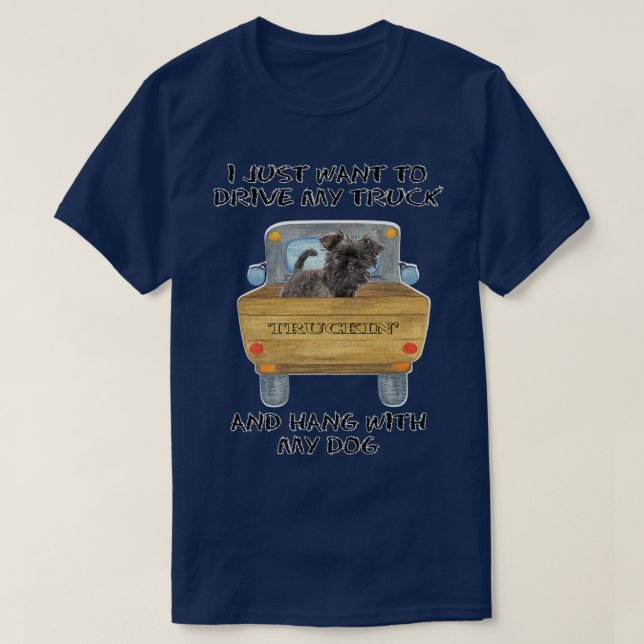 Lastbil Hund Affenpinscher T Shirt (Design framsida)