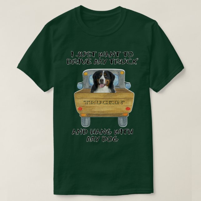 Lastbil Hund Bernese Mountain Hund T Shirt (Design framsida)