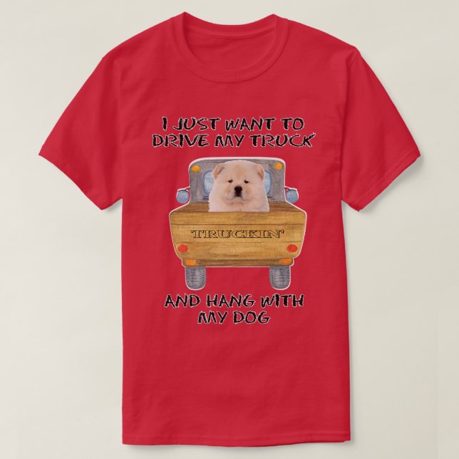 Lastbil Hund Chow Chow Chow T Shirt (Design framsida)