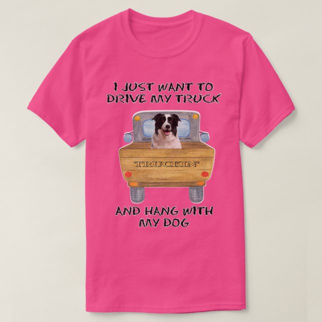 Lastbil Hund Collie T Shirt (Design framsida)