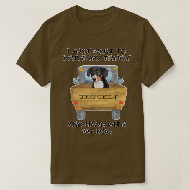 Lastbil Hund Entlebucher Sennenhund T Shirt (Design framsida)