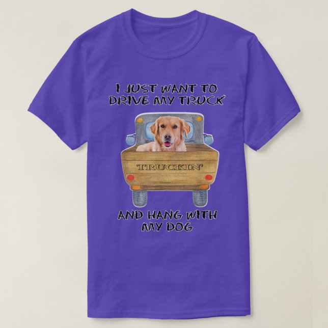 Lastbil-Hund Golden Retriever T Shirt (Design framsida)