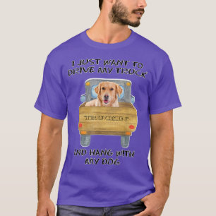 Lastbil-Hund Golden Retriever T Shirt