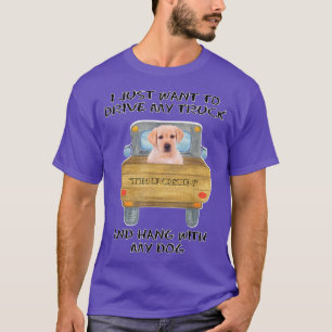 Lastbil Hund Gult Labrador T Shirt