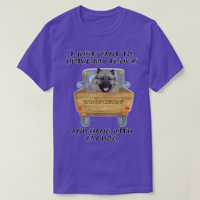 Lastbil Hund Keeshonden T Shirt (Design framsida)