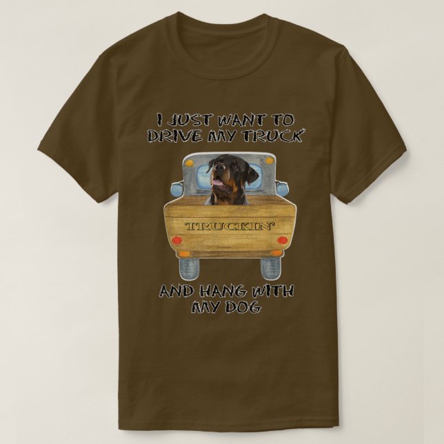 Lastbil Hund Rottweiler T Shirt (Design framsida)
