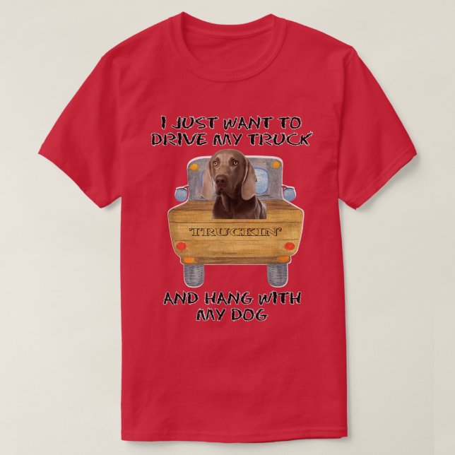 Lastbil Hund Weimaraner T Shirt (Design framsida)