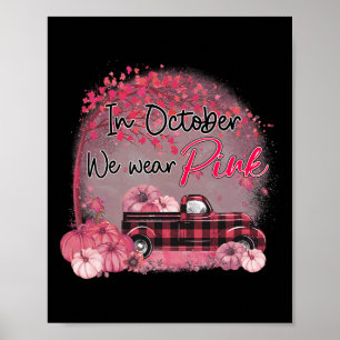 Lastbil i oktober Bäror vi Rosa bröstcancer i Poster