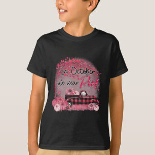 Lastbil i oktober Bäror vi Rosa bröstcancer i T Shirt