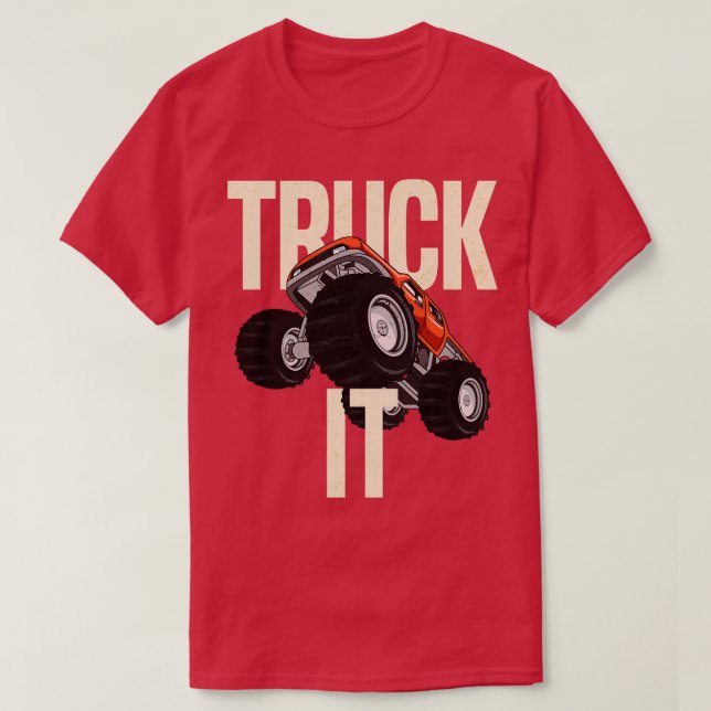 Lastbil IT Monster 4x4 Pickupa Lastbil Rullnacke C T Shirt (Design framsida)